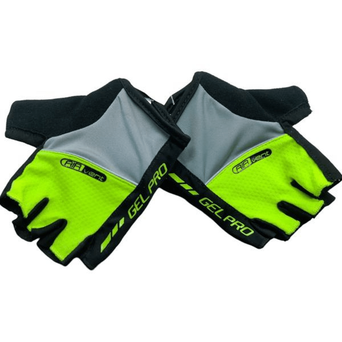 LUVA CICLISTA ELLEVEN GEL ABERTA PRETA/CINZA/VERDE M