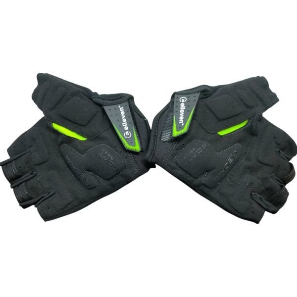 LUVA CICLISTA ELLEVEN GEL ABERTA PRETA/CINZA/VERDE M