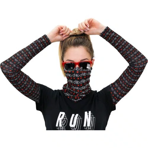 BANDANA HUPI - LOVE BIKES PRETA PROTEÇÃO UV