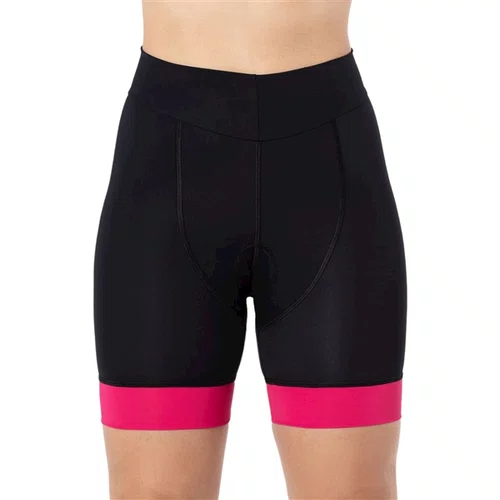 BERMUDA CICLISMO FEMININA CYCLE 7 EXTREME PRETA/ROSA TAM XG