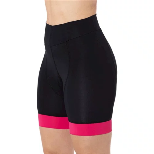 BERMUDA CICLISMO FEMININA CYCLE 7 EXTREME PRETA/ROSA TAM M