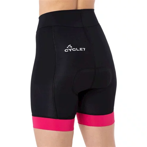 BERMUDA CICLISMO FEMININA CYCLE 7 EXTREME PRETA/ROSA TAM M