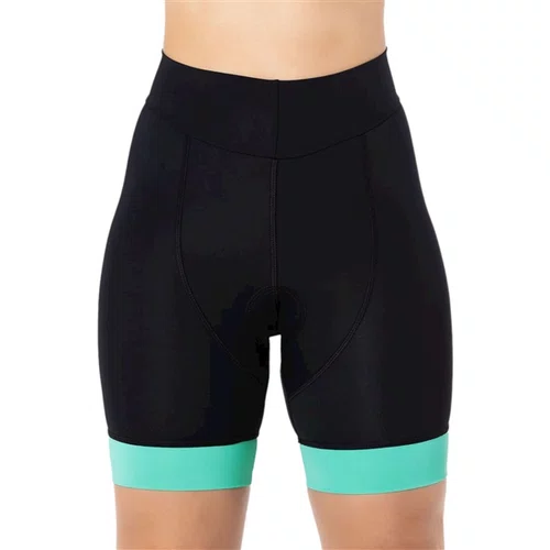 BERMUDA CICLISMO FEMININA CYCLE 7 EXTREME PRETA/VERDE TAM XG