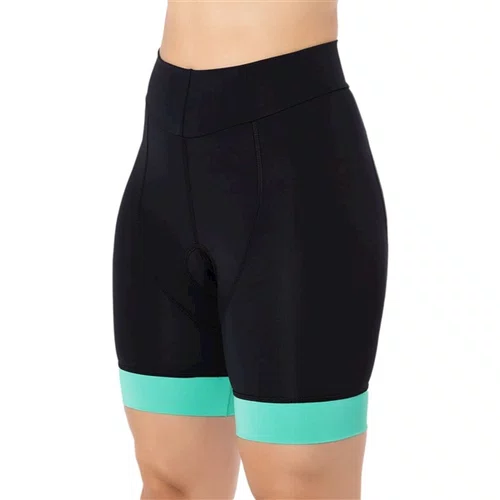 BERMUDA CICLISMO FEMININA CYCLE 7 EXTREME PRETA/VERDE TAM M