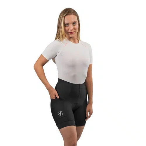 BERMUDA CICLISMO FEMININA FREE FORCE BASIC PRETA COM BOLSO