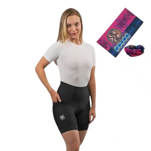 BERMUDA CICLISMO FEMININA FREE FORCE BASIC PRETA COM BOLSO
