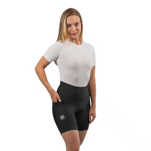 BERMUDA CICLISMO FEMININA FREE FORCE BASIC PRETA COM BOLSO