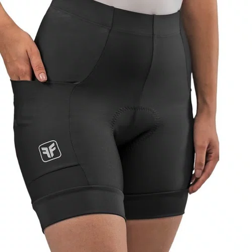 BERMUDA CICLISMO FEMININA FREE FORCE BASIC PRETA COM BOLSO