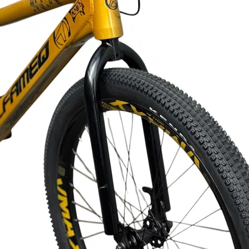 BICICLETA ALFAMEQ FURIA 244 DOURADA SINGLE WHEELING/GRAU