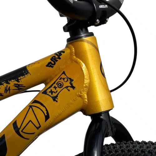 BICICLETA ALFAMEQ FURIA 244 DOURADA SINGLE WHEELING/GRAU