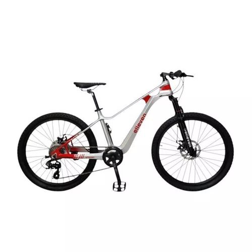 BICICLETA ARO 24 ELLEVEN MTB 8V C/SUSPENSAO CINZA/VERMELHO
