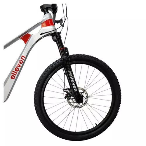 BICICLETA ARO 24 ELLEVEN MTB 8V C/SUSPENSAO CINZA/VERMELHO