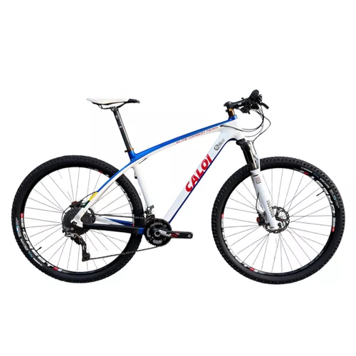 BICICLETA CALOI CARBON TEAM XTR 22V BRANCA/AZUL TAM L