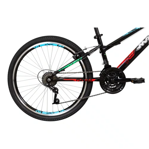 BICICLETA CALOI MAX ARO 24 INFANTIL PRETA COM MARCHAS