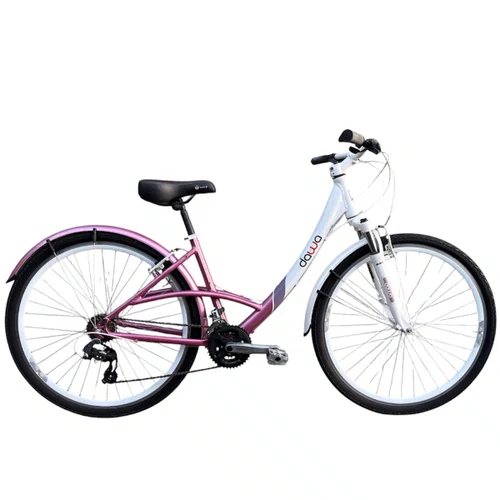 BICICLETA DAWA URBANA  ARO 29 SHIMANO 21V ALUM BRANCA/ROSA