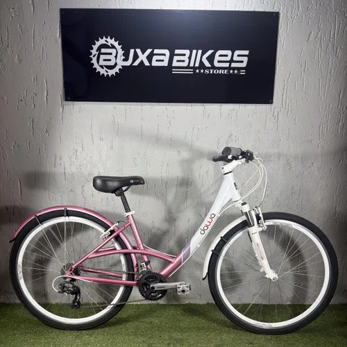 BICICLETA DAWA URBANA  ARO 29 SHIMANO 21V ALUM BRANCA/ROSA