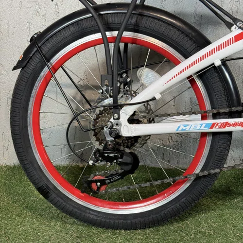 BICICLETA DOBRAVEL FD-500 SHIMANO 21V FREIO A DISCO BRANCA 