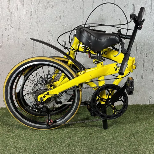 BICICLETA DOBRAVEL TWO DOGS PLIAGE ARO 20 SHIMANO 7V AMARELA