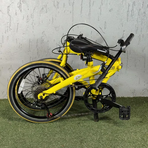 BICICLETA DOBRAVEL TWO DOGS PLIAGE ARO 20 SHIMANO 7V AMARELA