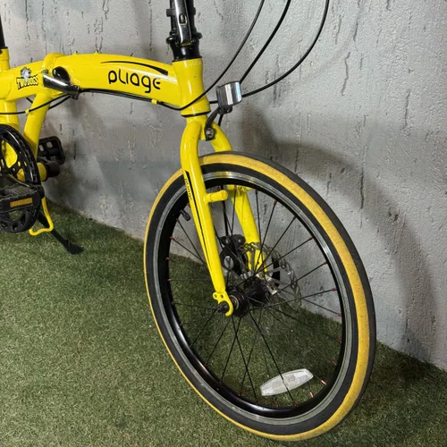 BICICLETA DOBRAVEL TWO DOGS PLIAGE ARO 20 SHIMANO 7V AMARELA