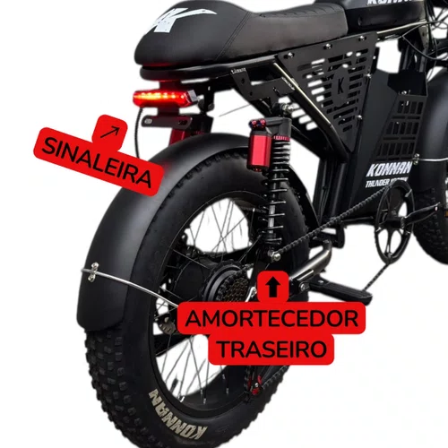 BICICLETA ELETRICA KONNAN THUNDER 1000W PRETA AUTOPROPELIDO