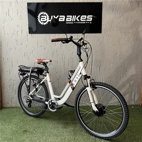 BICICLETA ELETRICA SENSE BREEZE 2020 TAM U BRANCO/MARROM