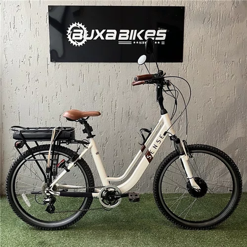 BICICLETA ELETRICA SENSE BREEZE 2020 TAM U BRANCO/MARROM