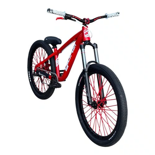 BICICLETA GIOS 4FREAKS VERMELHA/BRANCA SINGLE WHEELING/GRAU