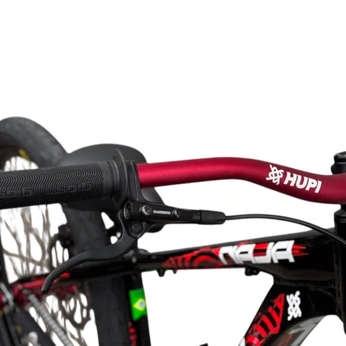 BICICLETA HUPI NAJA 2026 PRETA/VERMELHA ARO 26 WHEELING/GRAU