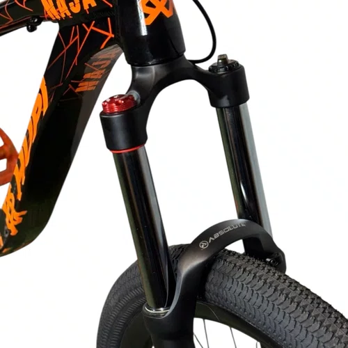 BICICLETA HUPI NAJA PRETA/LARANJA ARO 26 WHEELING/GRAU