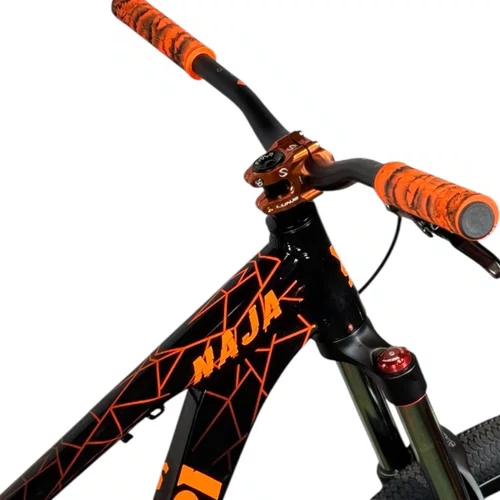 BICICLETA HUPI NAJA PRETA/LARANJA ARO 26 WHEELING/GRAU