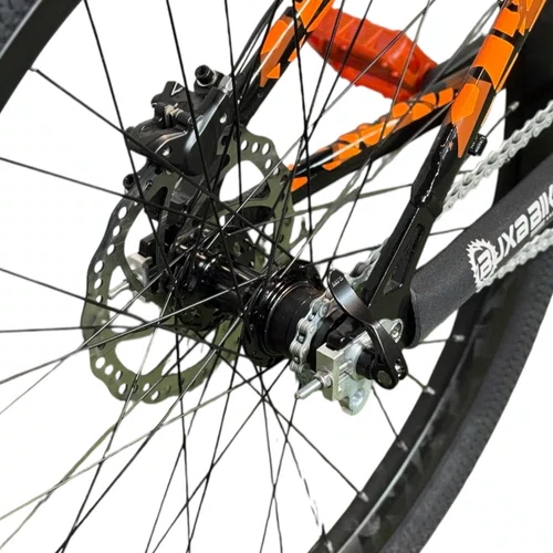 BICICLETA HUPI NAJA PRETA/LARANJA ARO 26 WHEELING/GRAU
