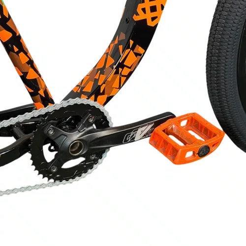 BICICLETA HUPI NAJA PRETA/LARANJA ARO 26 WHEELING/GRAU