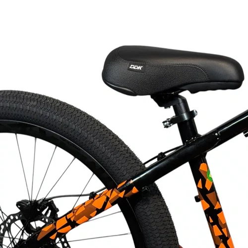 BICICLETA HUPI NAJA PRETA/LARANJA ARO 26 WHEELING/GRAU