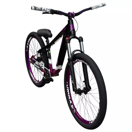 BICICLETA HUPI NAJA PRETA/ROXA/BRANCA ARO 26 WHEELING/GRAU