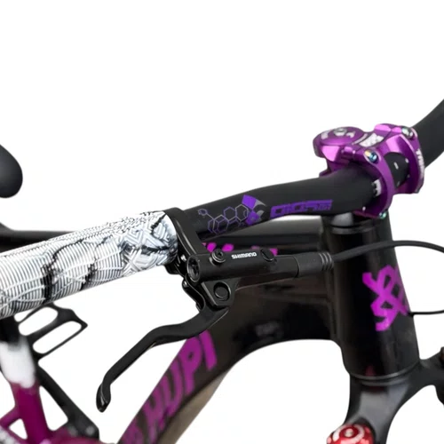 BICICLETA HUPI NAJA PRETA/ROXA/BRANCA ARO 26 WHEELING/GRAU