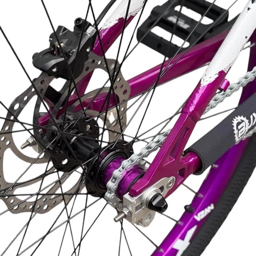 BICICLETA HUPI NAJA PRETA/ROXA/BRANCA ARO 26 WHEELING/GRAU