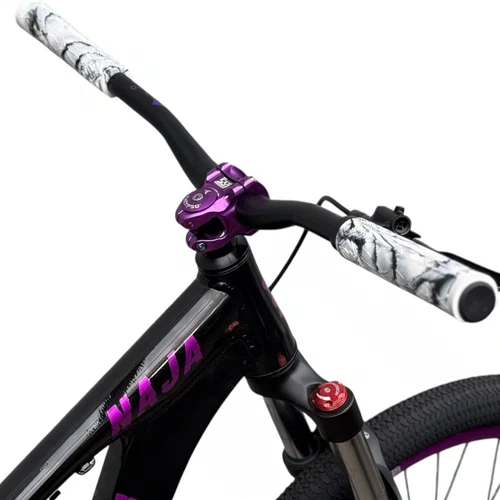 BICICLETA HUPI NAJA PRETA/ROXA/BRANCA ARO 26 WHEELING/GRAU