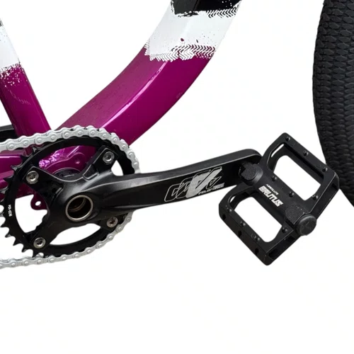 BICICLETA HUPI NAJA PRETA/ROXA/BRANCA ARO 26 WHEELING/GRAU