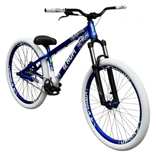 BICICLETA HUPI STRIP 2026 AZUL/BRANCO ARO 26 WHEELING/GRAU