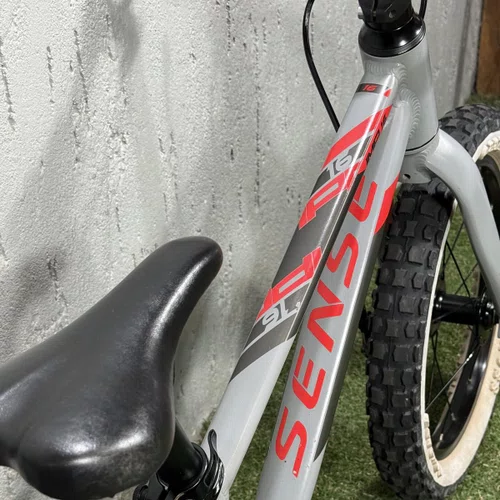 BICICLETA INFANTIL SENSE GROM ARO 16 CINZA/VERMELHO 