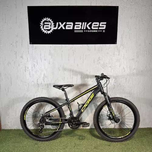 BICICLETA OGGI HACKER SPORT 24 SHIMANO 21 V PRETA/AMARELA