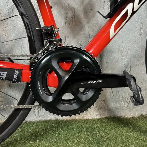 BICICLETA SPEED OGGI CARBON SHIMANO 105 22V PRETA/VERM TAM M
