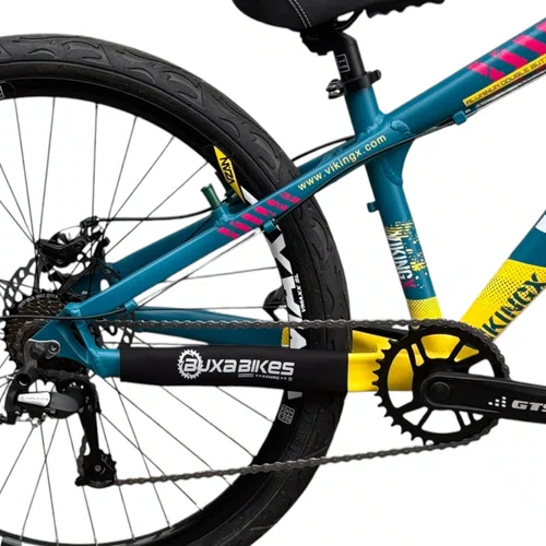 BICICLETA VIKINGX TUFF 25 FREIOS A DISCO AZUL FOSCO/AMARELO