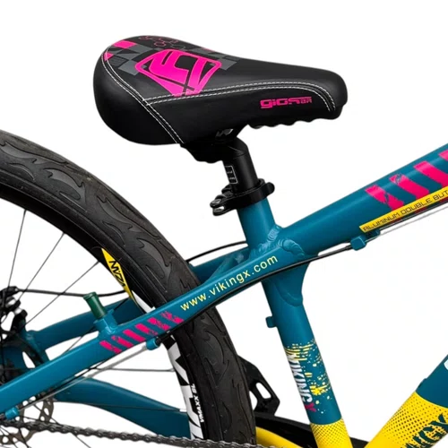 BICICLETA VIKINGX TUFF 25 FREIOS A DISCO AZUL FOSCO/AMARELO