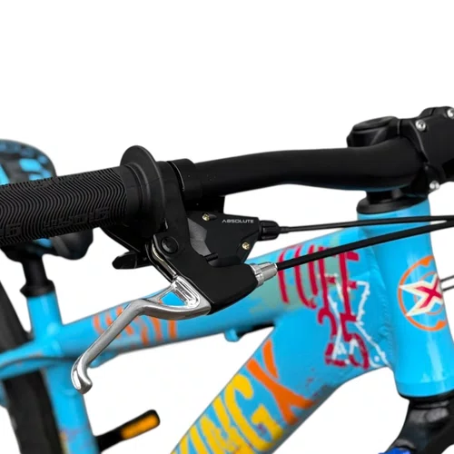 BICICLETA VIKINGX TUFF 25 FREIOS A DISCO AZUL/LARANJA GRAU