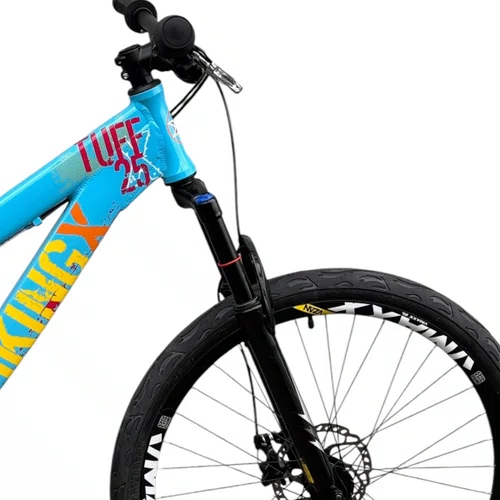 BICICLETA VIKINGX TUFF 25 FREIOS A DISCO AZUL/LARANJA GRAU