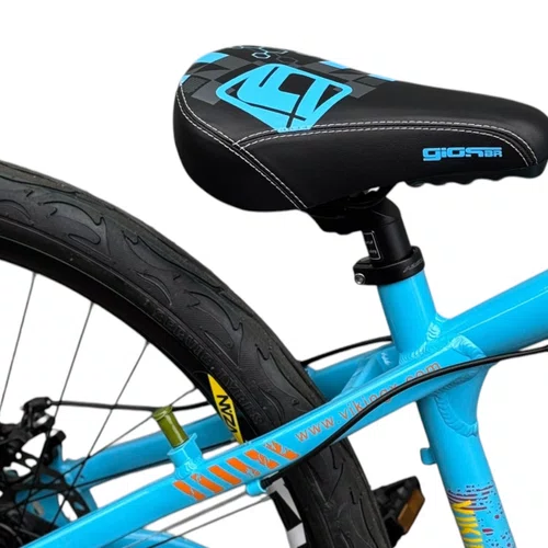 BICICLETA VIKINGX TUFF 25 FREIOS A DISCO AZUL/LARANJA GRAU