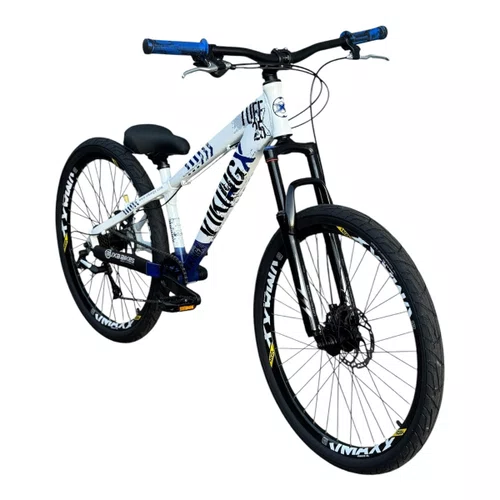 BICICLETA VIKINGX TUFF 25 FREIOS A DISCO BRANCO/AZUL GRAU