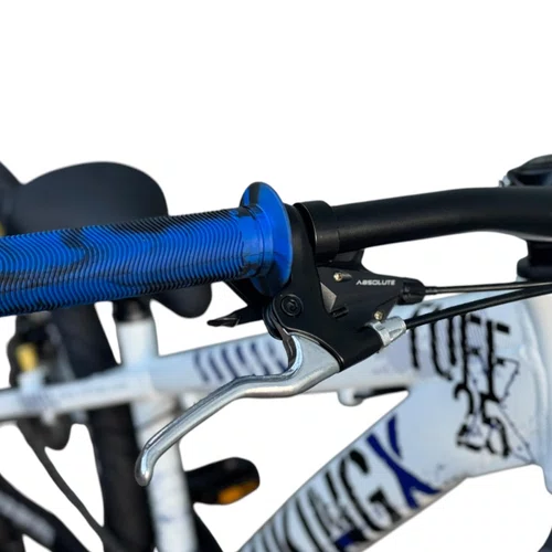 BICICLETA VIKINGX TUFF 25 FREIOS A DISCO BRANCO/AZUL GRAU